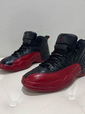 Jordan Air Jordan 12 Retro Flu Game 130690-002 Black Red Men's High Top Sneakers